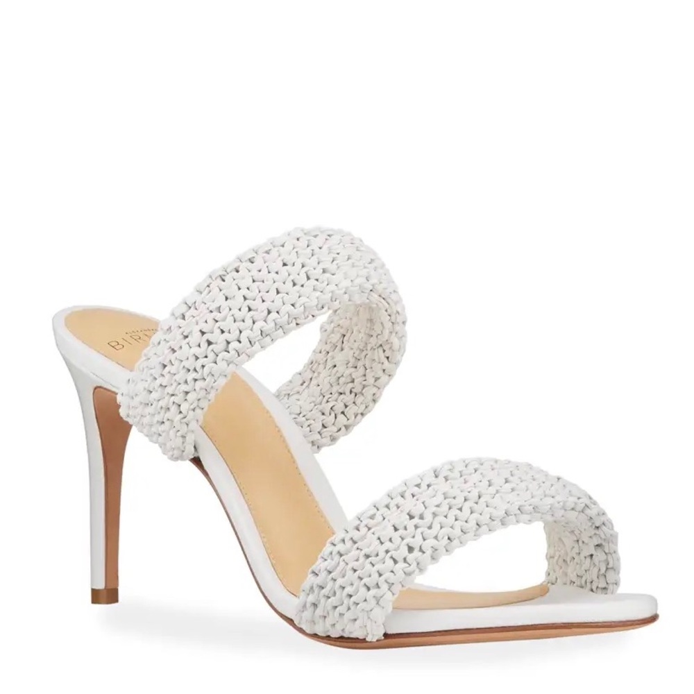 Alexandre Birman White Alessia Woven Stiletto Sandals size